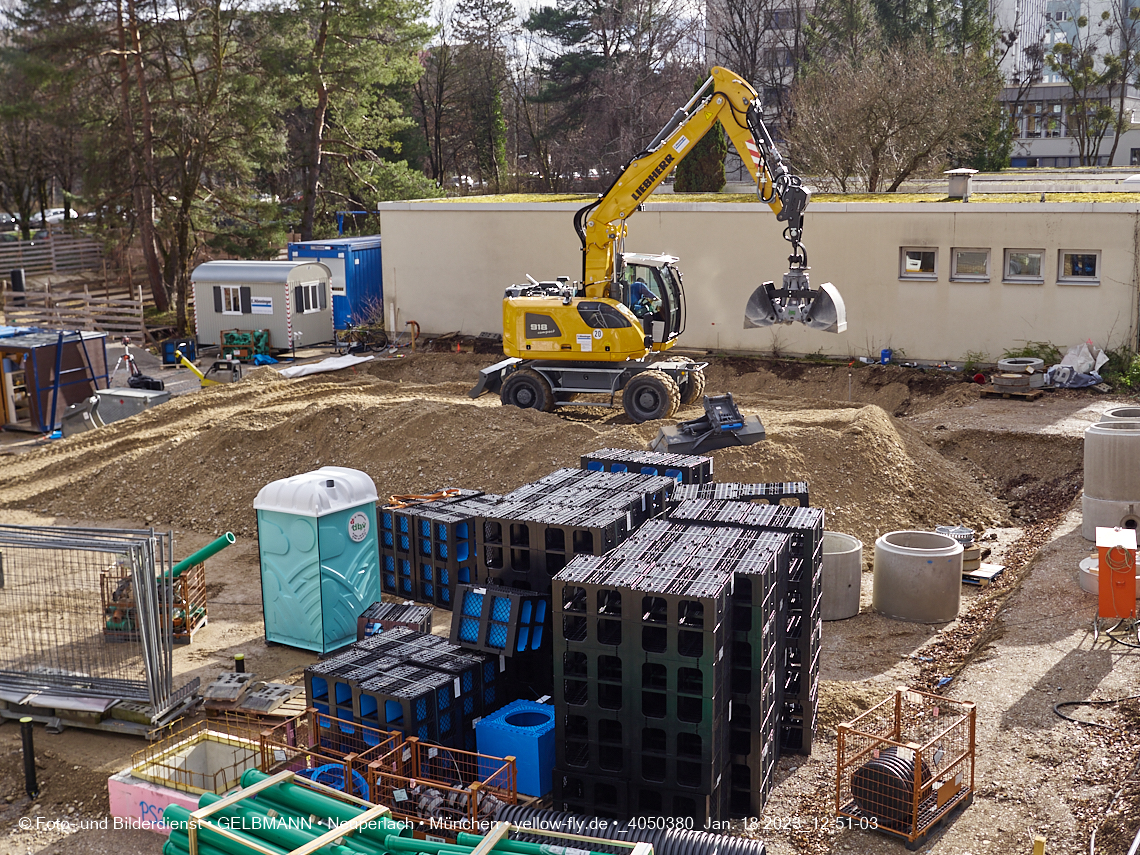 18.01.2023 - Baustelle an der Quiddestraße Haus für Kinder in Neuperlach